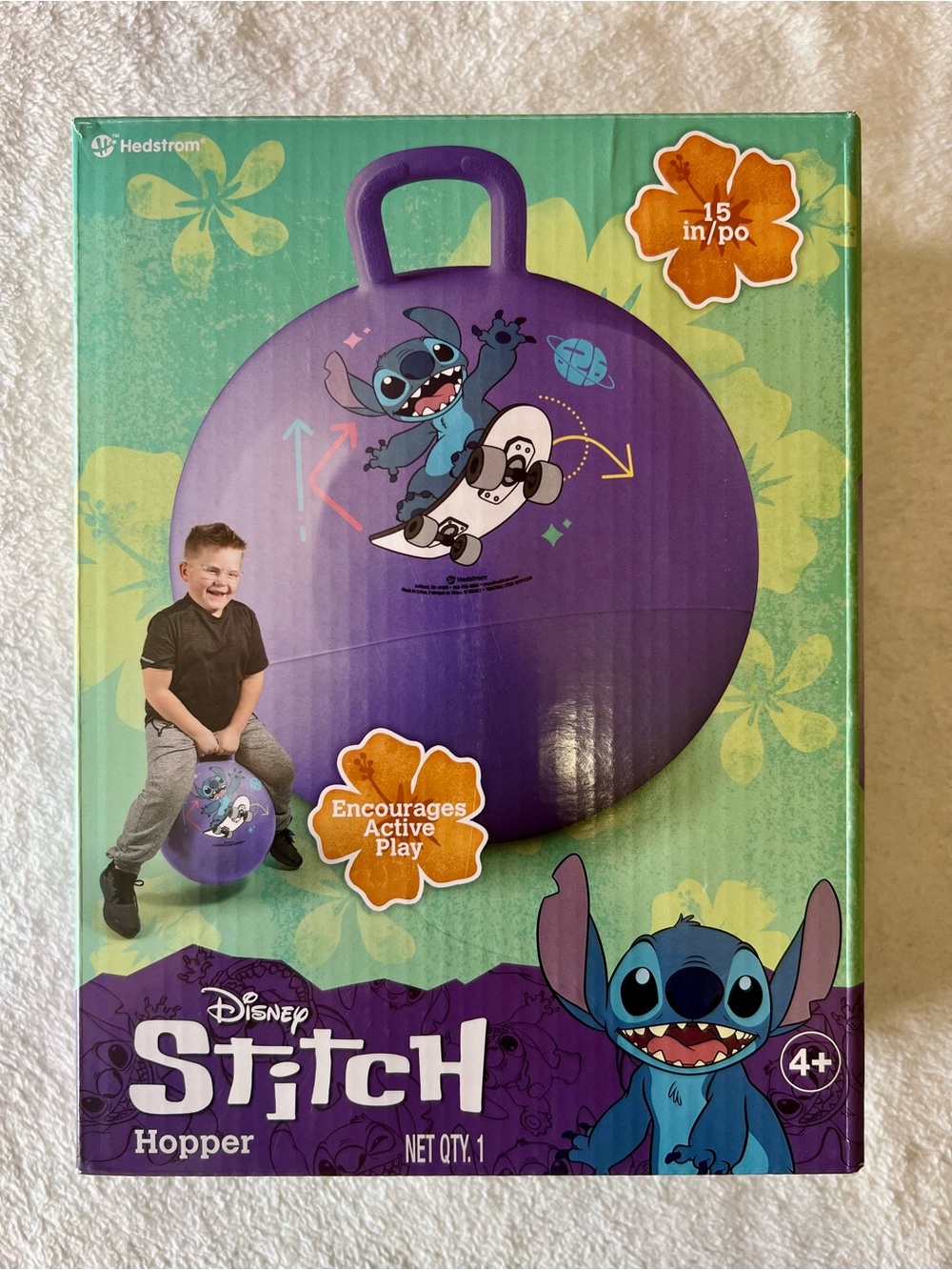 Disney Purple Stitch Hopper Ball with Handle